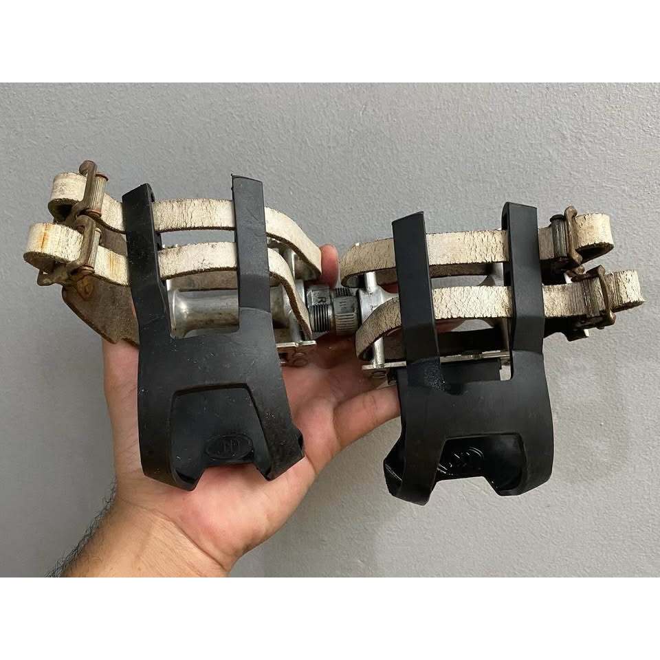 Pedalset MKS Strip, Toeclip ckc size M, double strap ckc