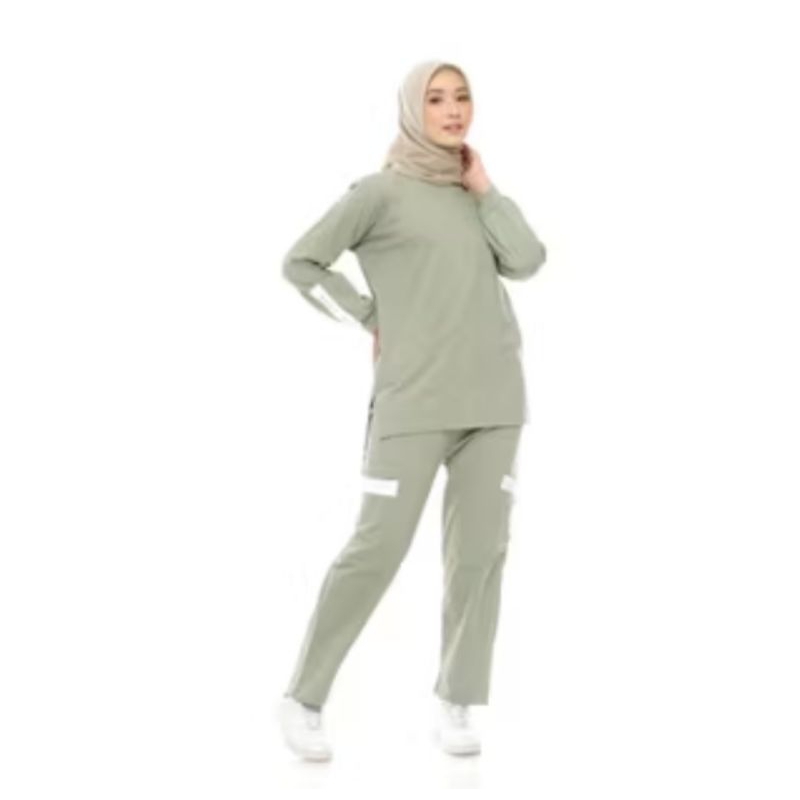 TAB CLICK baju/ kaos olah raga senam,sepeda goes,joging wanita perempuan muslim tolong dibaca terleb