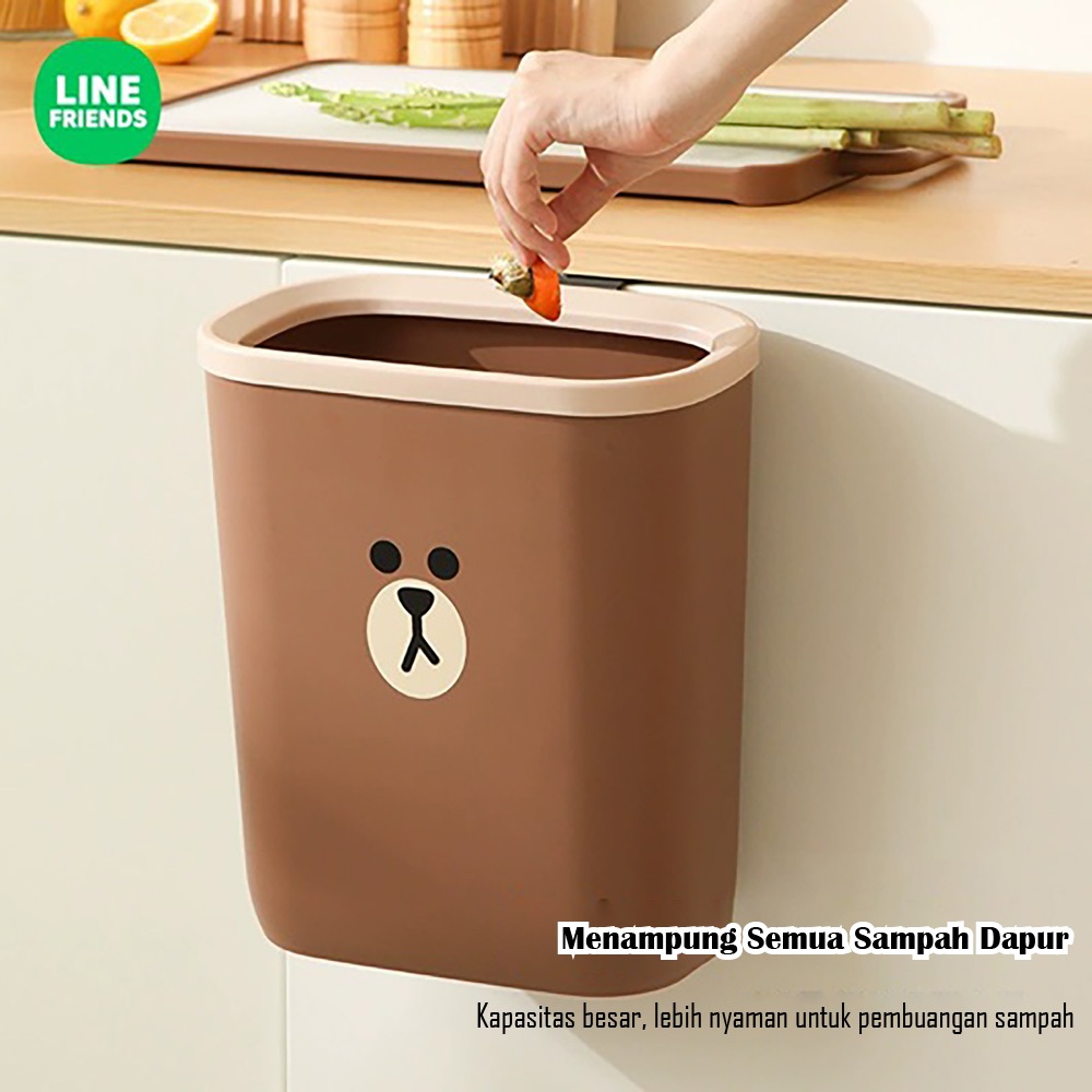 LINE FRIENDS TEMPAT SAMPAH GANTUNG / TONG SAMPAH DAPUR TEMPEL / TEMPAT SAMPAH KAMAR MANDI PLASTIK