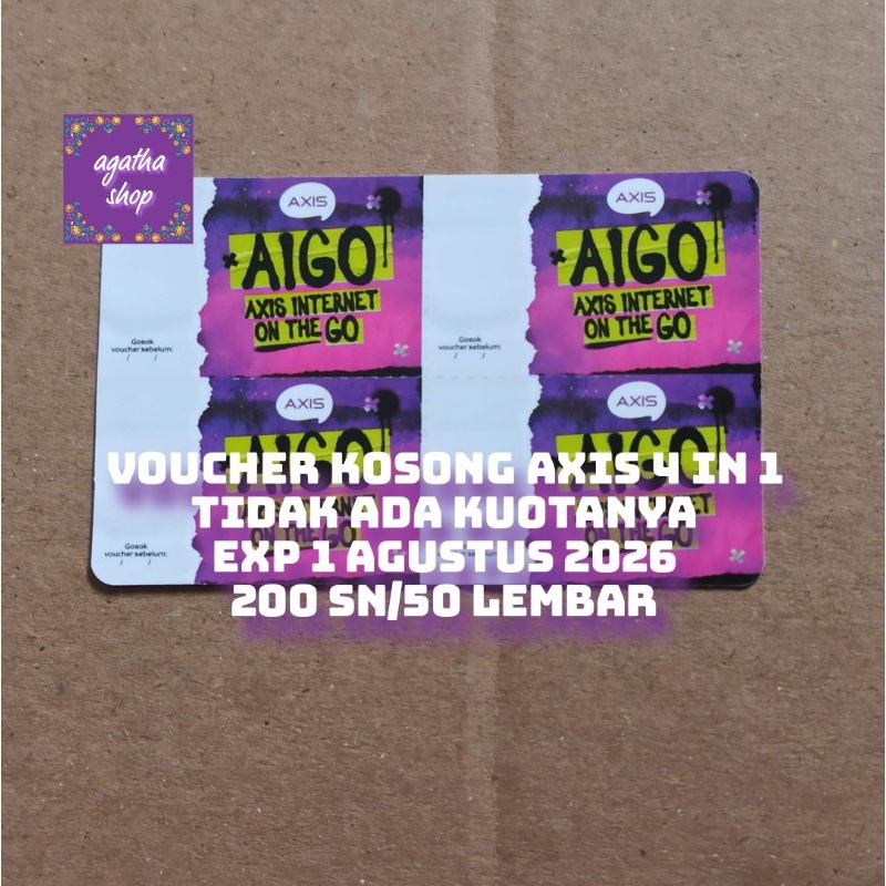 VOUCHER KOSONG AXIS 200 SN/50 LEMBAR MODEL 4 IN 1