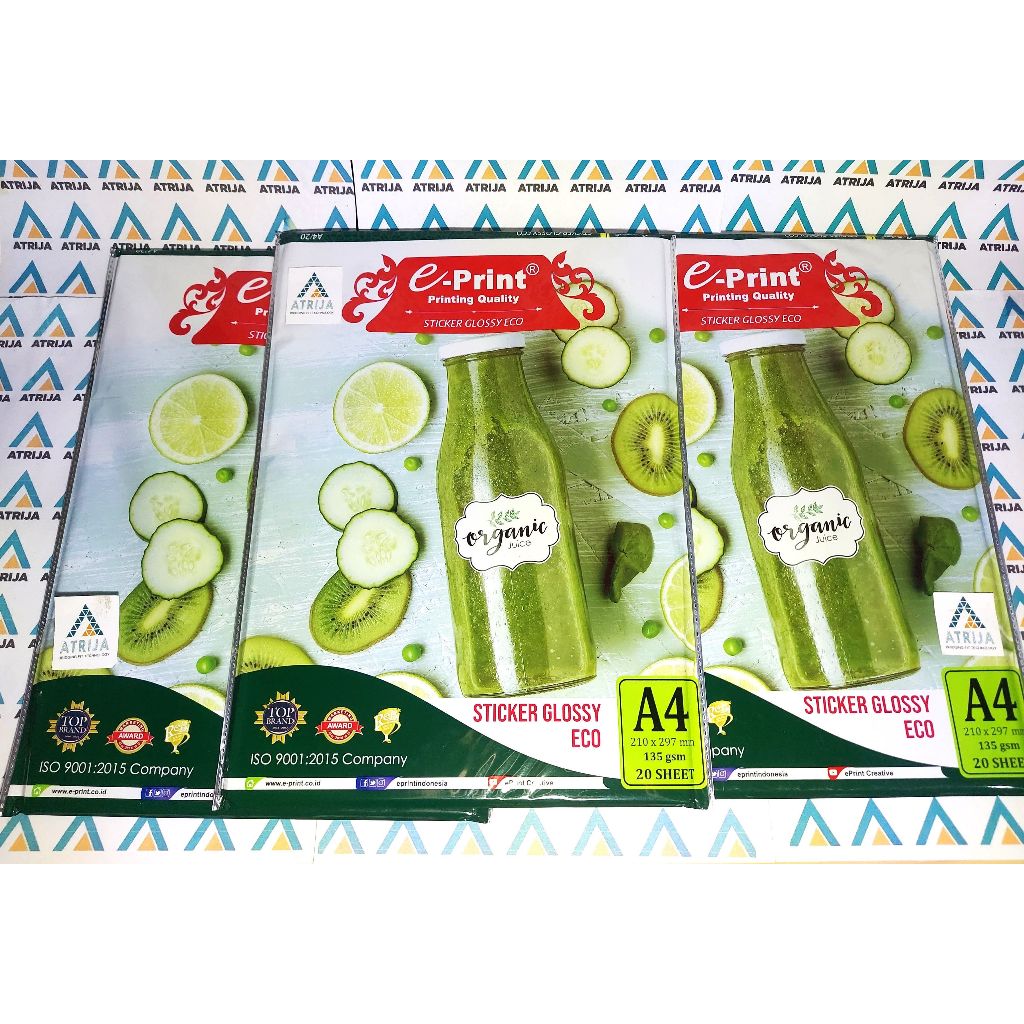 

Kertas Sticker Murah EKONOMIS A4 Glossy Sticker Paper E-Print 1 Pack 20 Lembar
