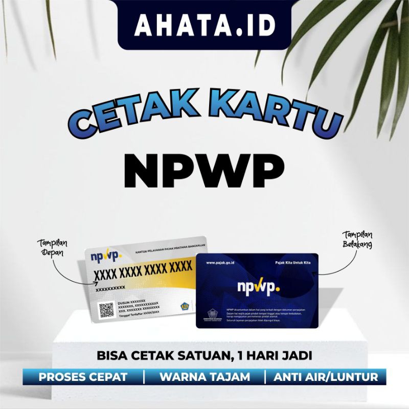 

Cetak Kartu NPWP Bahan Premium PVC 0.96 MM - Bisa Satuan Langsung Jadi