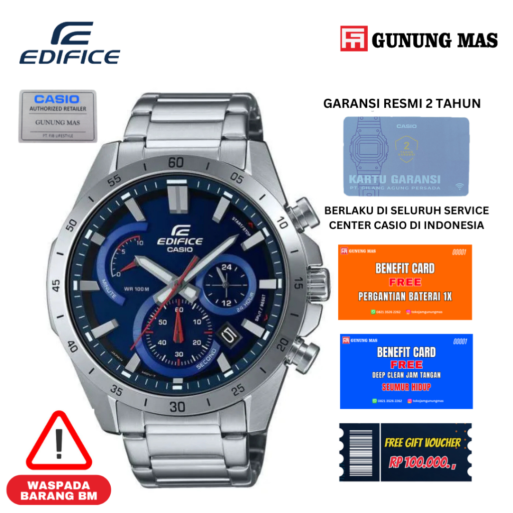 Jam Tangan Pria CASIO EDIFICE EFR-573D-2AVUDF 100% Original