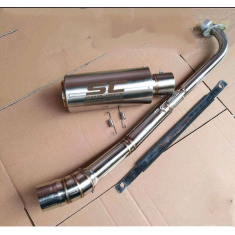 KNALPOT RACING SC PROJECT FULL SET UNTUK MOTOR BEBEK