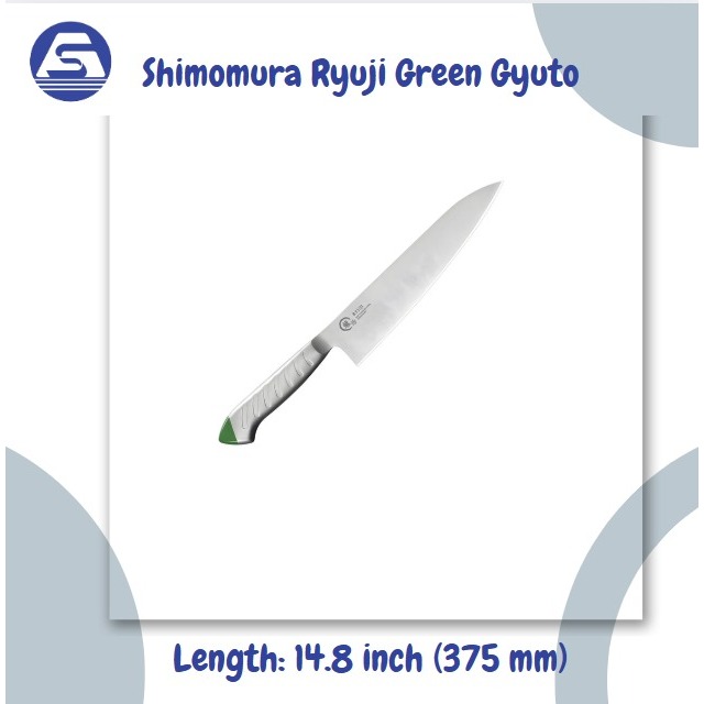 Pisau Jepang/ Shimomura Ryuji Green Gyuto 24 Cm