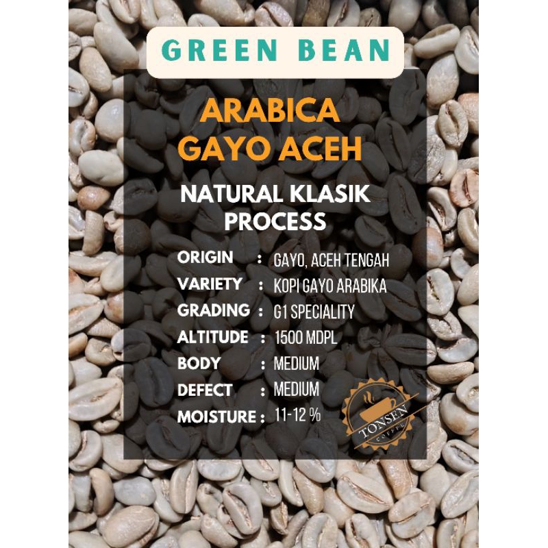 

Biji kopi / GB green bean , G1 gayo aceh, proses Natural