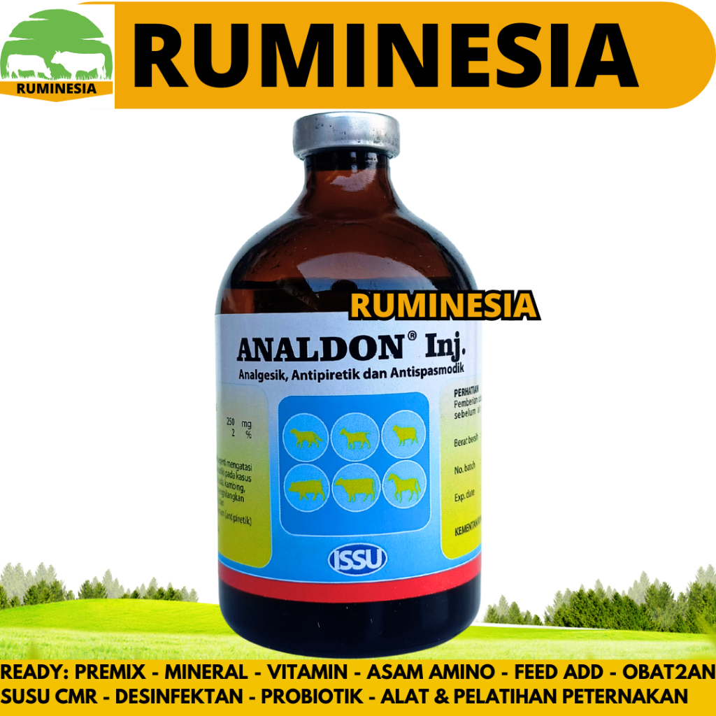ANALDON 100 ML ISSU - Obat Pereda Sakit Hewan Analgesik Antipiretik Sapi Kambing Kerbau