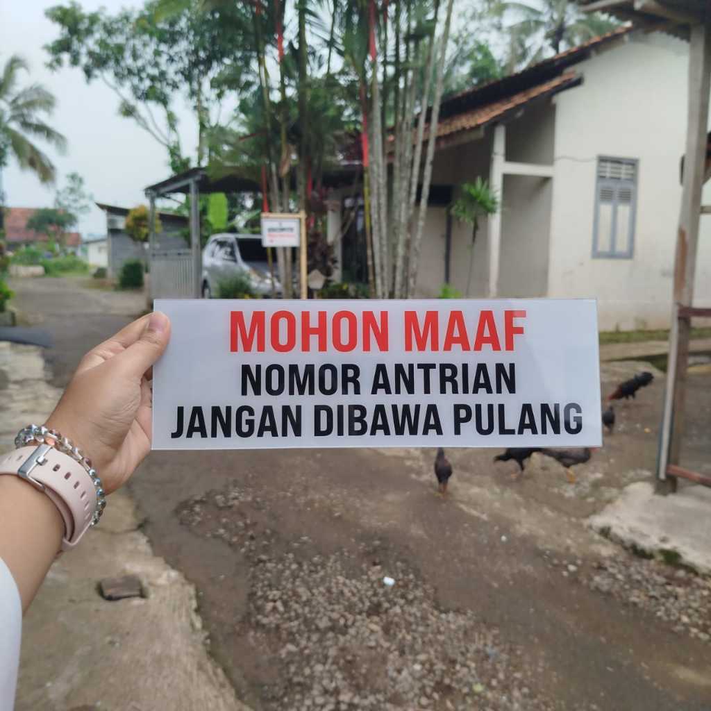 

PAPAN AKRILIK, PAPAN INFORMASI - NOMOR ANTRIAN JANGAN DI BAWA PULANG, CUSTOM, FREE DESAIN ( A 533 )