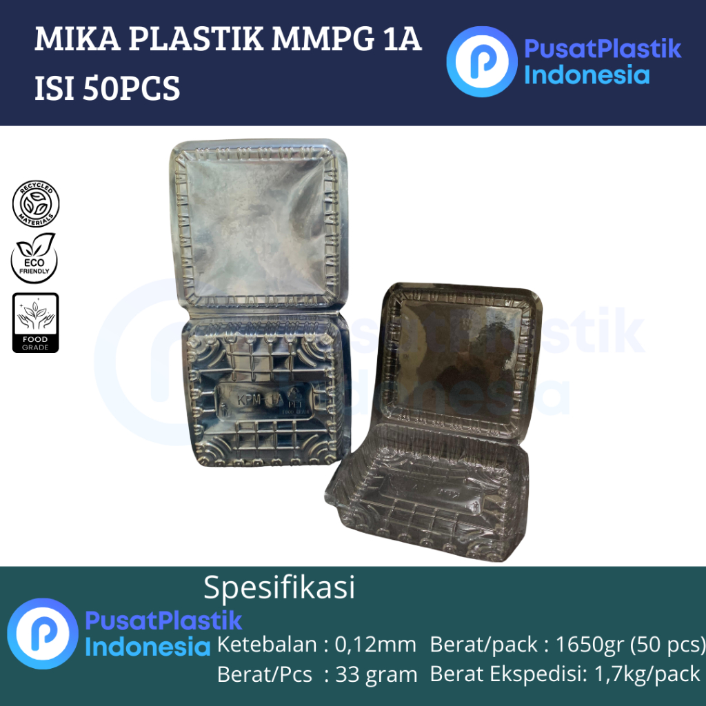 Mika Plastik MMPG 1A | Mika Kue Makanan Ukuran 1A