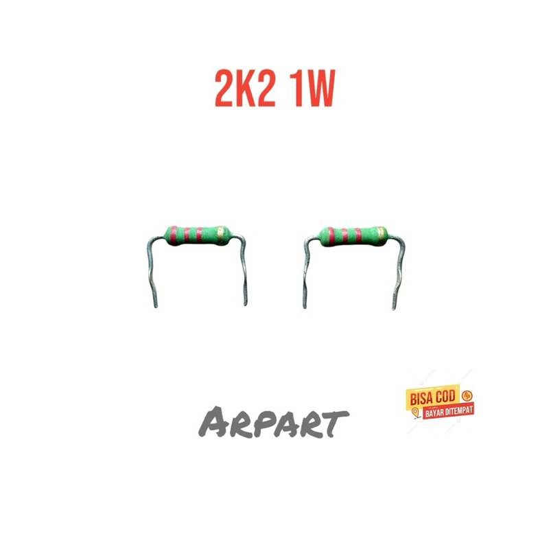 resistor 2k2 1watt japan hijau bodi kecil