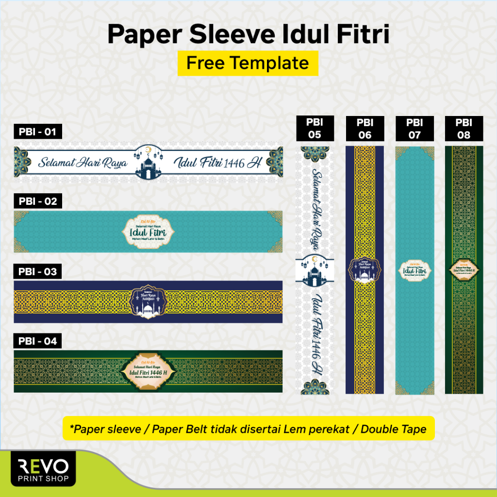 

Paper Sleeve Idul Fitri / Paper Belt Lebaran Label Segel Box Packaging