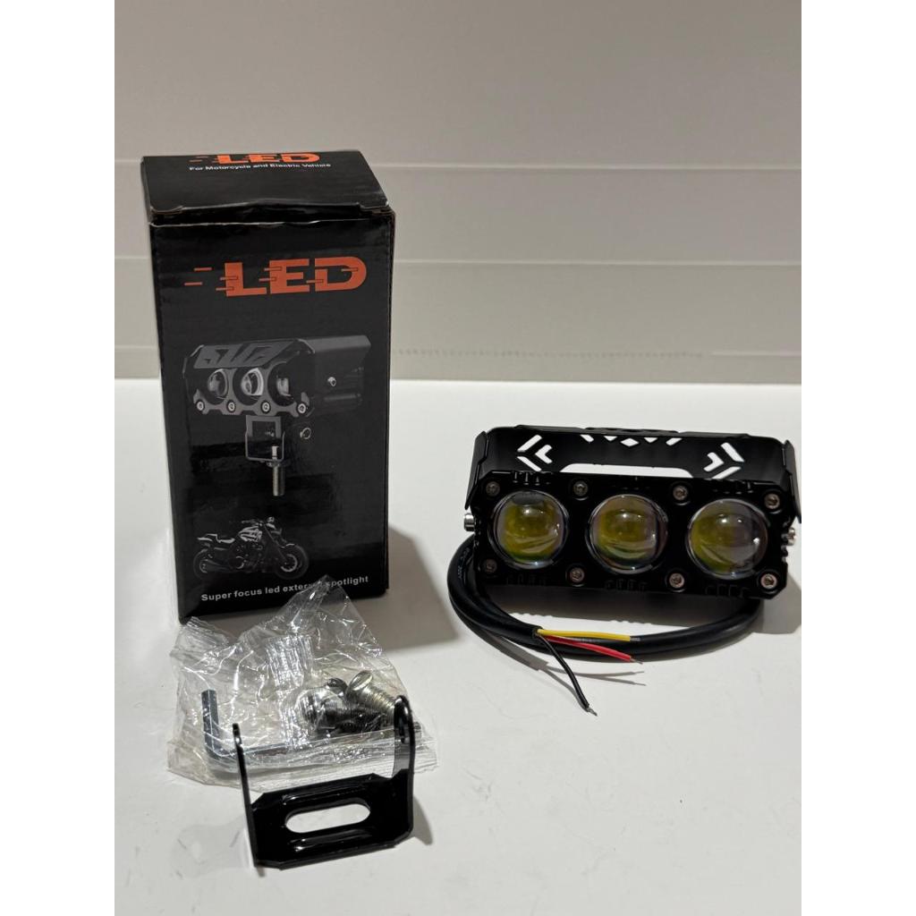 Lampu Tembak Laser LED 3MATA Super Terang HI-LOW Putih-Kuning Buat Motor & Mobil