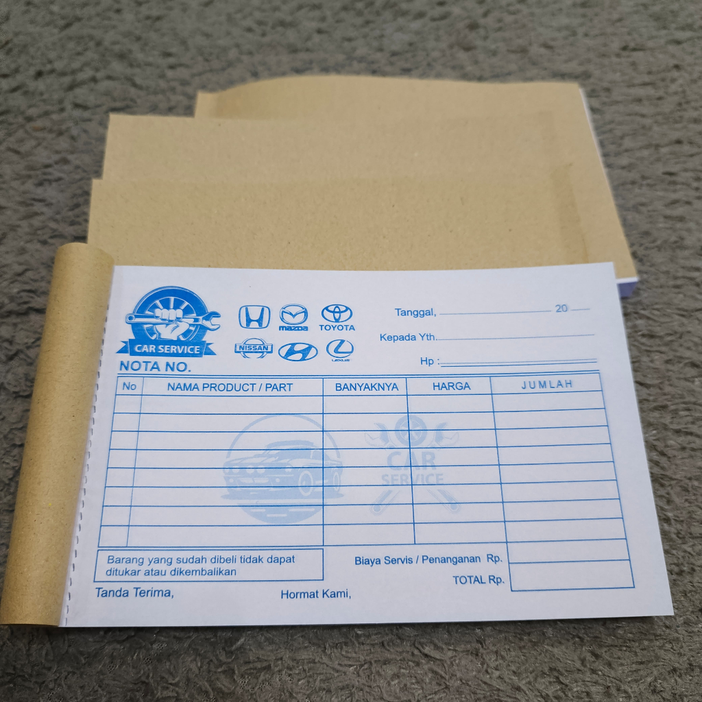 

Nota Bengkel Mobil 2ply 1/4 folio