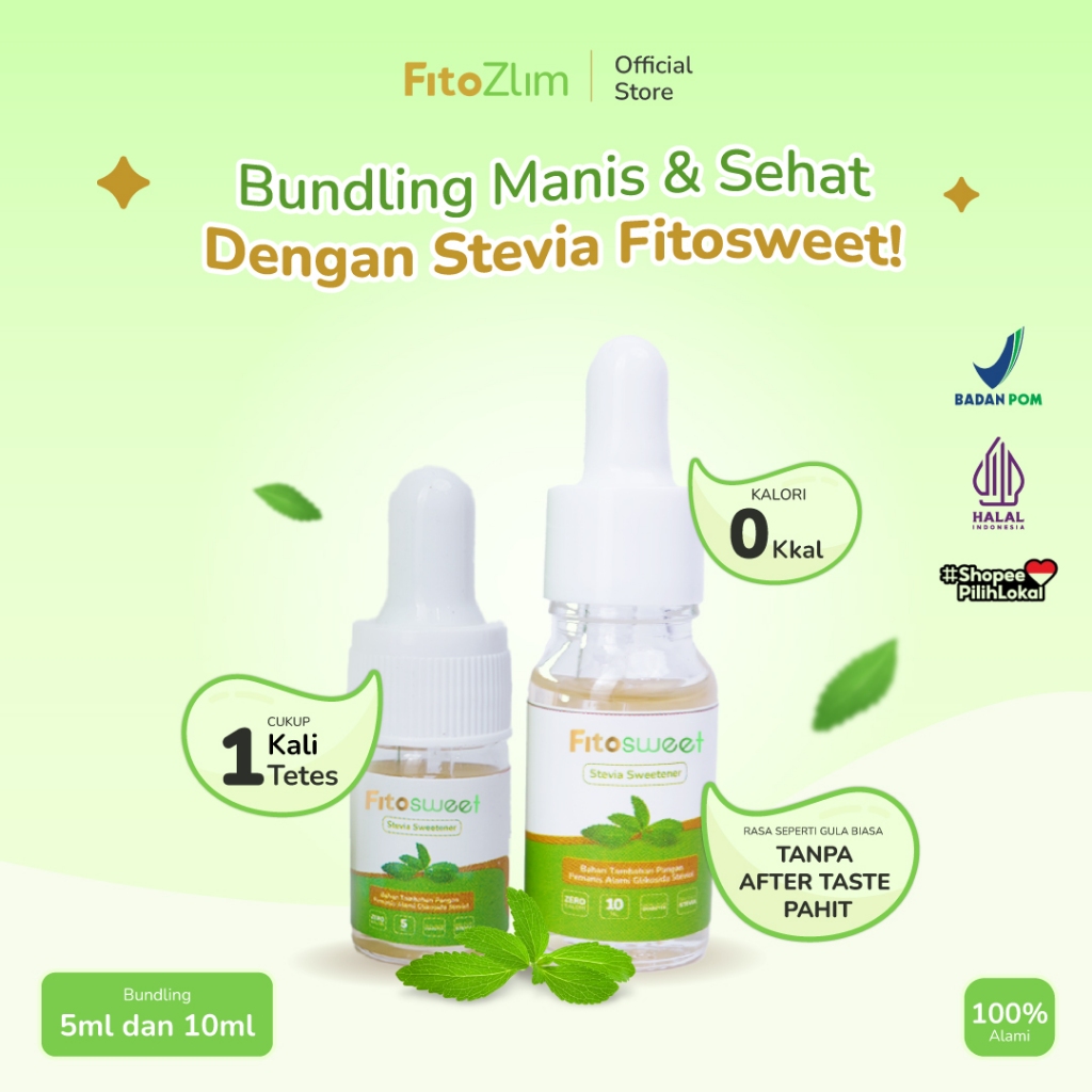 

Stevia Fitosweet Pemanis Alami 0 Kalori Natural Healthy Sweetener PRAKTIS PENGGANTI GULA BIASA