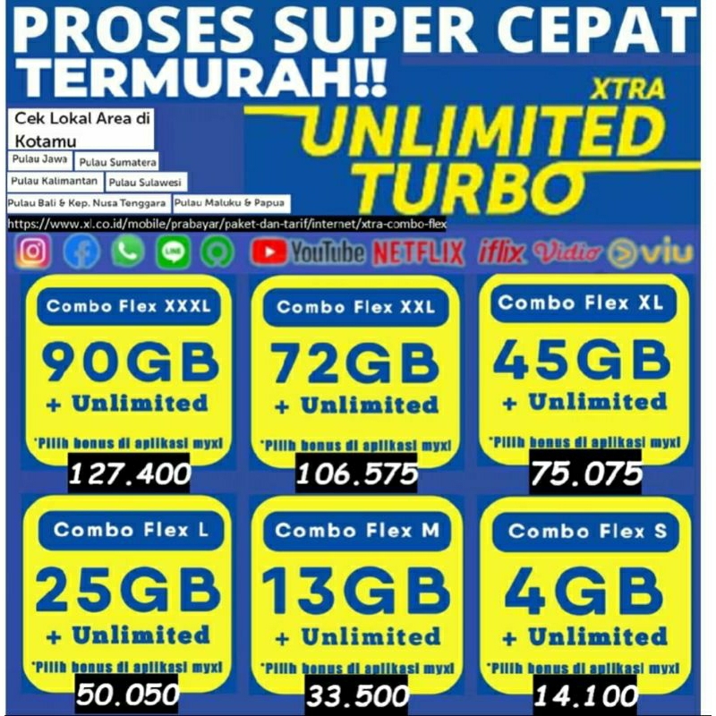 TERMURAH KUOTA XL XTRA COMBO VIP + COMBO FLEX PLUS + COMBO LITE + XL HOTROD + PAKET AKRAB + XL PURE