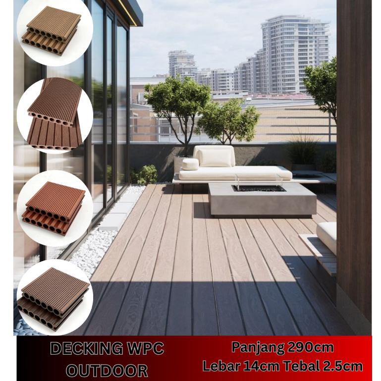 Lantai Decking WPC Outdoor Decking WPC FLOORING Lantai kayu Deckling Wpc Indoor Outdoor DHB Lantai K