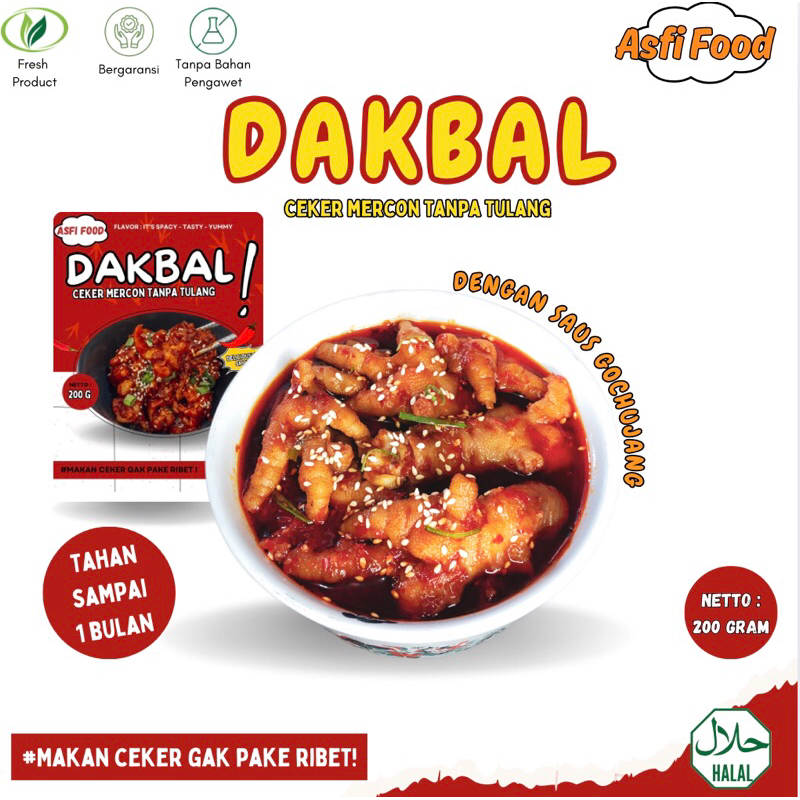 

Asfi Food - Dakbal Lokal Ceker Mercon Tanpa Tulang 200gr