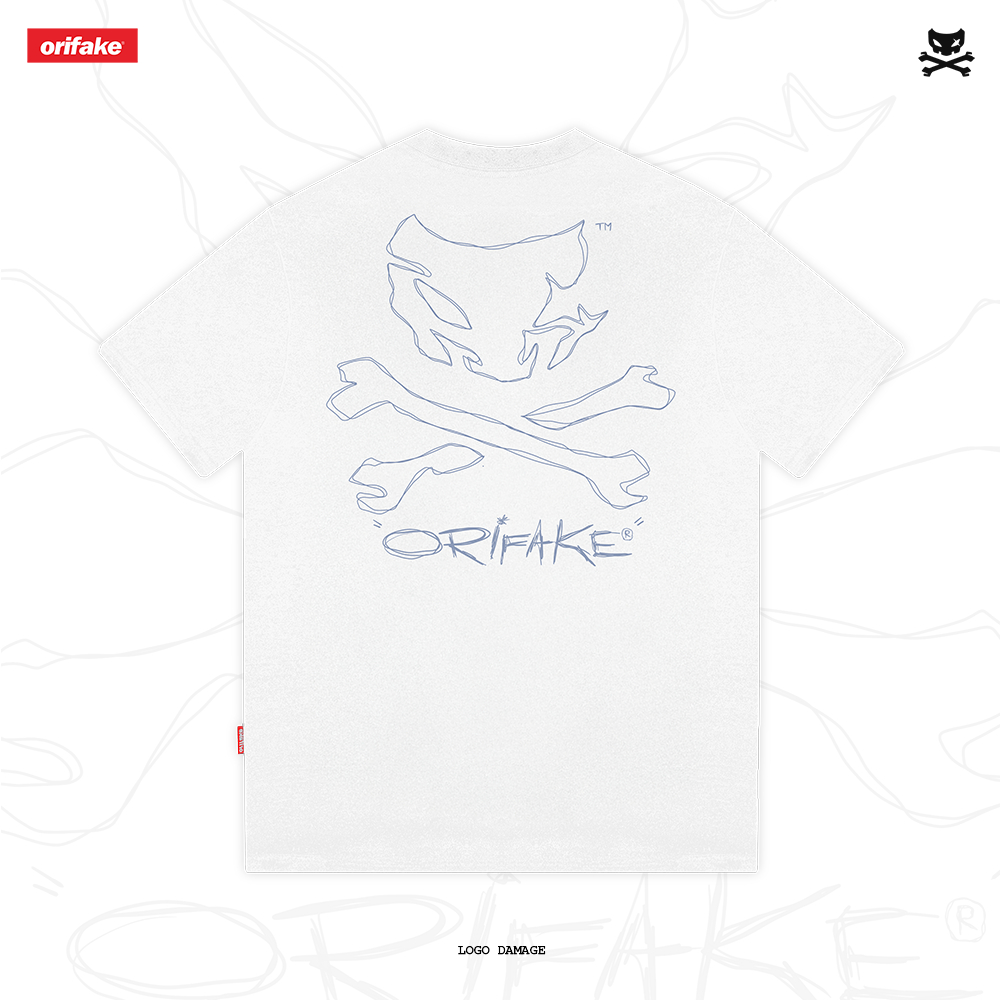 [COD] Orifake -T-shirt Logo Damage 200gsm Kaos Pria Original