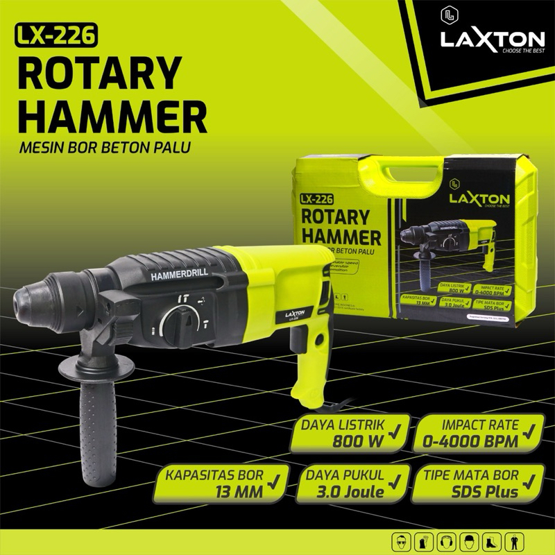 LAXTON Mesin bor palu tembok rotary hammer drill LX226 MURAH LARIS TOP