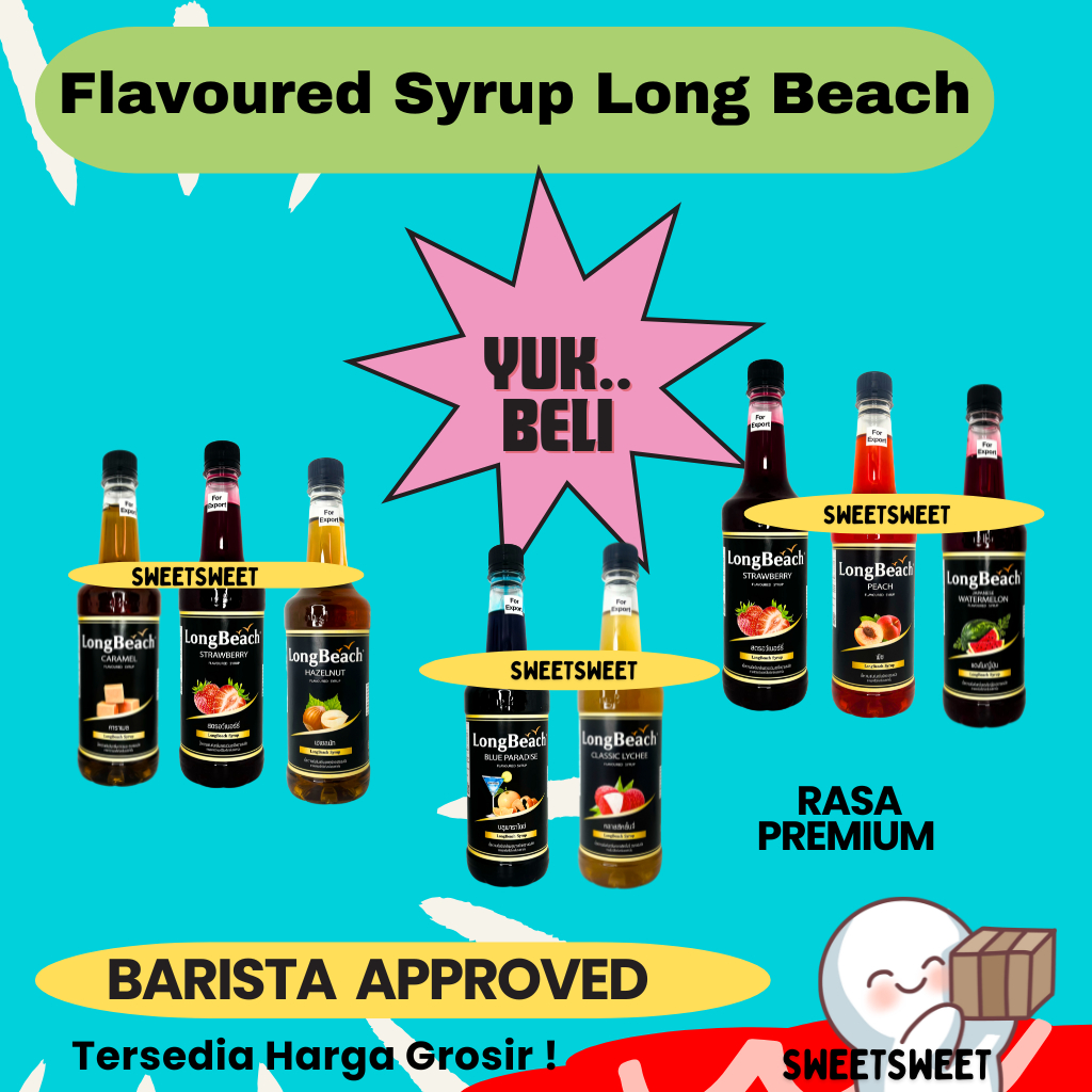 

Sweetsweet LongBeach Flavoured Syrup 740 ml | Sirup Premium Import Thailand {Bisa COD}