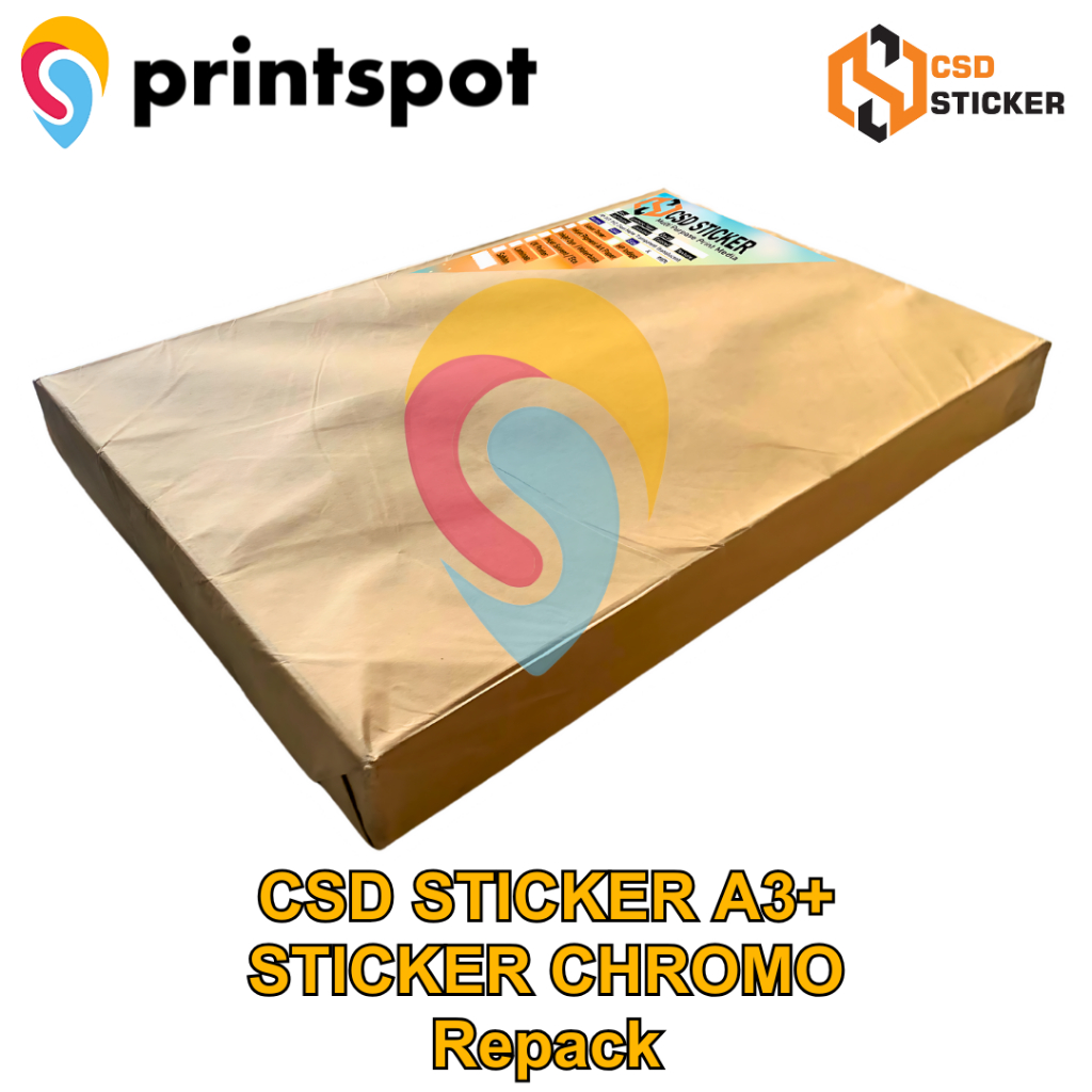 

CSD Stiker Chromo Bontak Glossy A3+ Stiker Cast Coated Label Digital Print - Repack