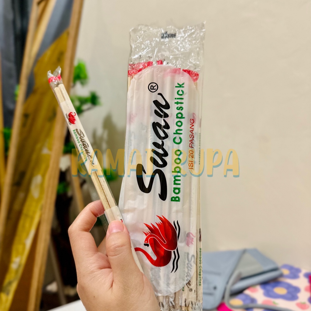 [20 PASANG] SUMPIT BAMBO MERK “SWAN” / SUMPIT MAKAN BAMBO MERK “SWAN”