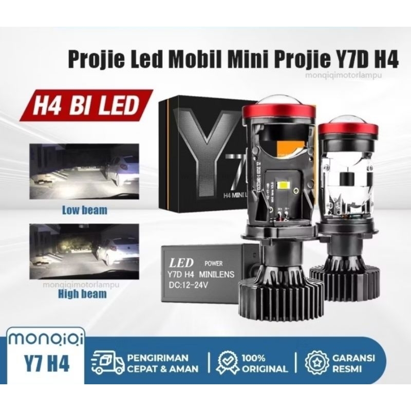 Lampu Led H4 Motor Mobil Mini Biled Y7D Super Terang ( Sepasang )