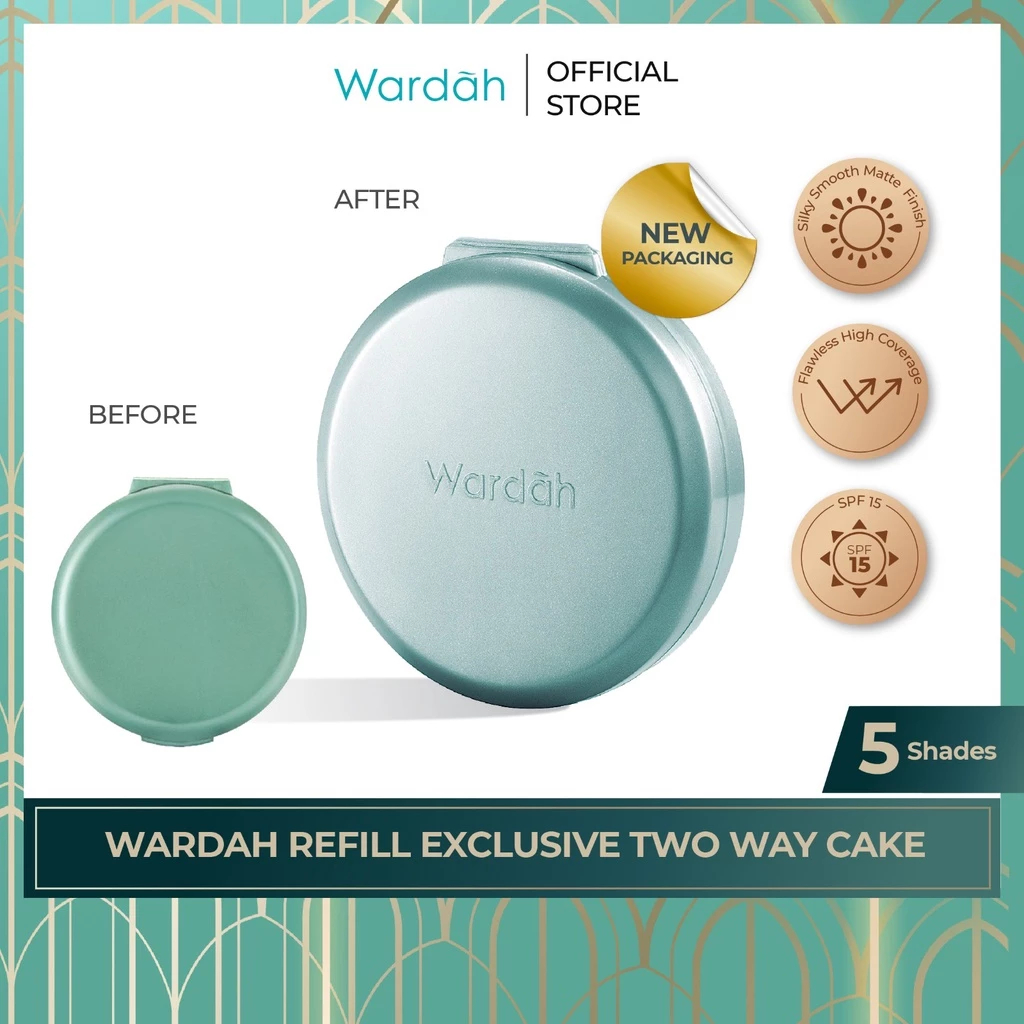Must Have Wardah Exclusive Two Way Cake Refill 12g - Bedak Coverage Halus Tahan Lama