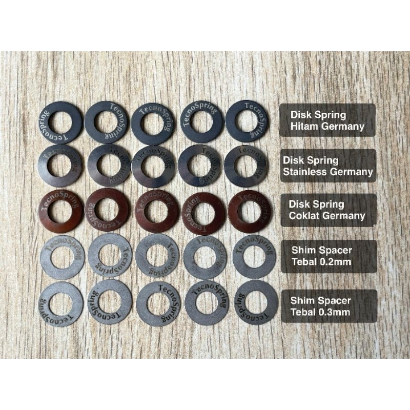 diskapring jerman baja steanliss dan coklat isi 12 pcs - diskspring jerman steanliss - diskspring je
