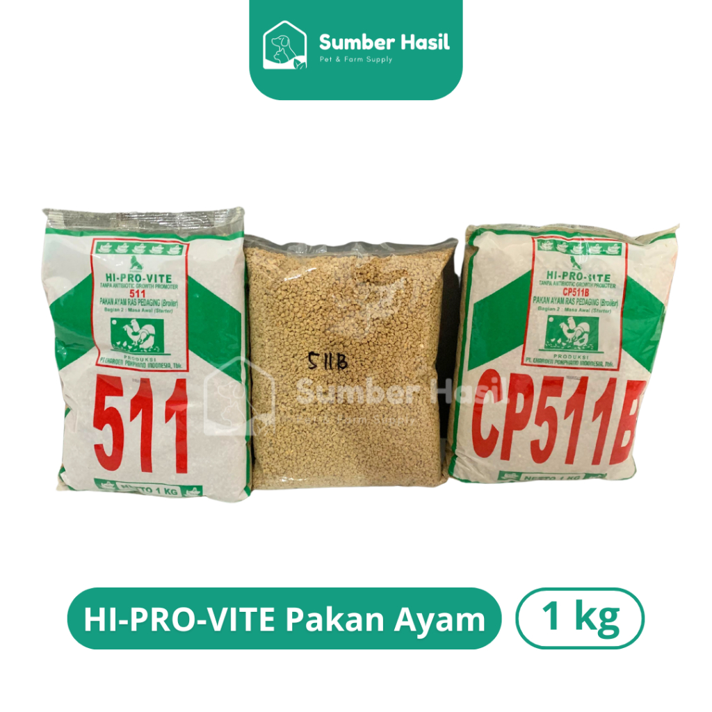 HI PRO VITE PAKAN AYAM 1KG 511 / CP511B / 511B PUR AYAM POKPHAND 511 ORIGINAL