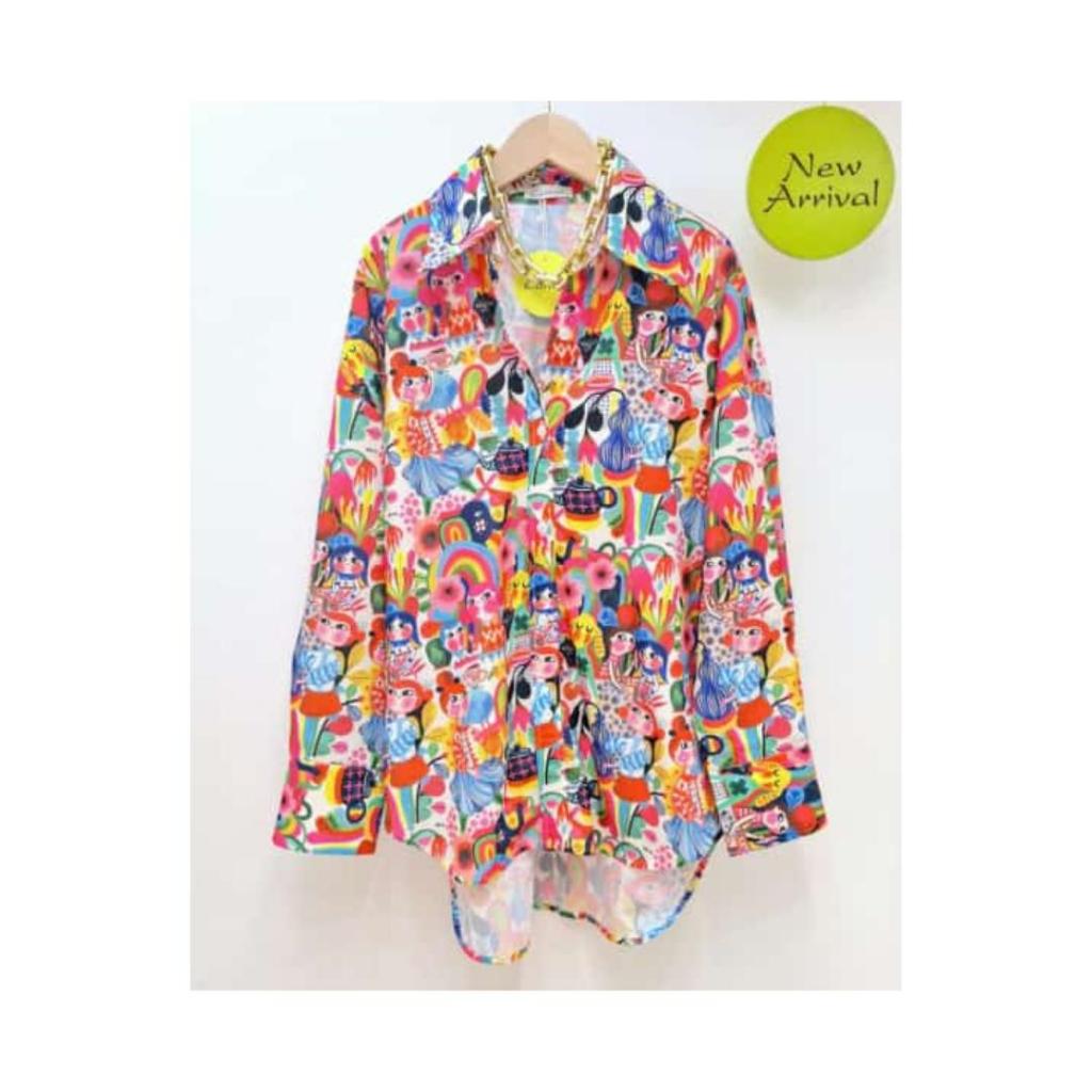 Kemeja Wanita Blouse Premium Katun Jepang Lengan Panjang