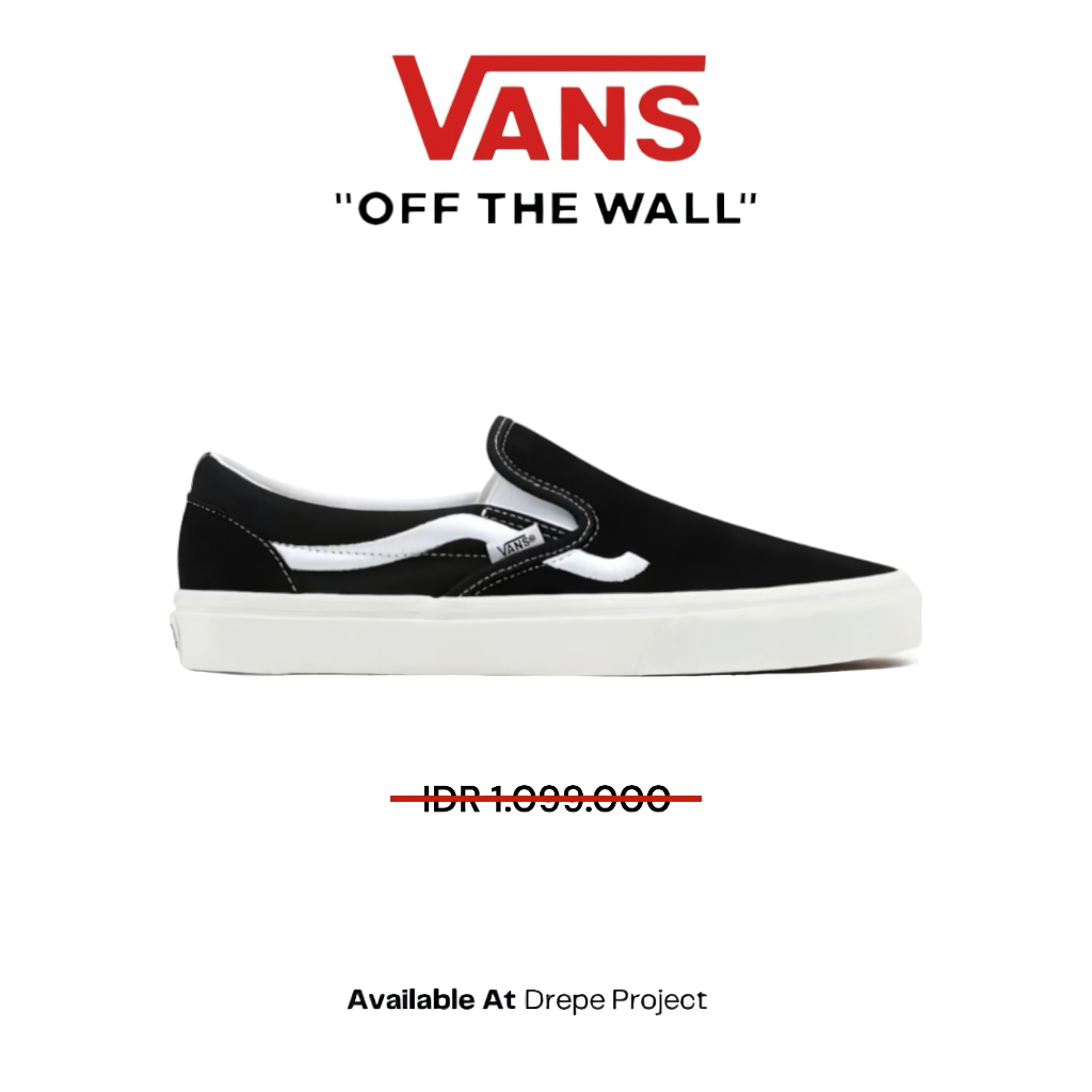 Vans Slip-On Side Stripe Black White Original BNIB