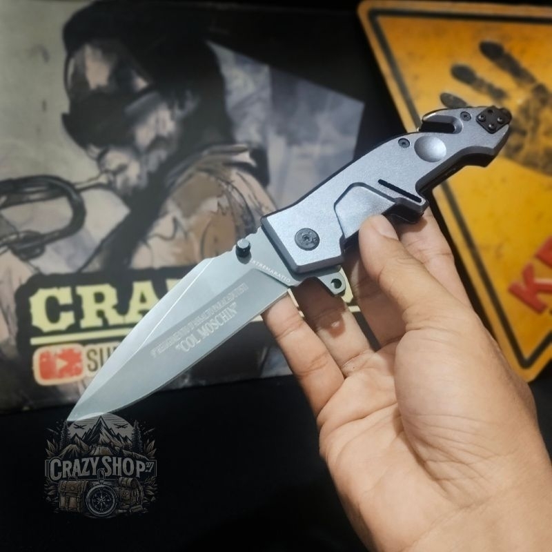 Pisau Survival Automatic Exstrema Ratio Titanium Solid stell / pisau Survival Lipat multifungsi