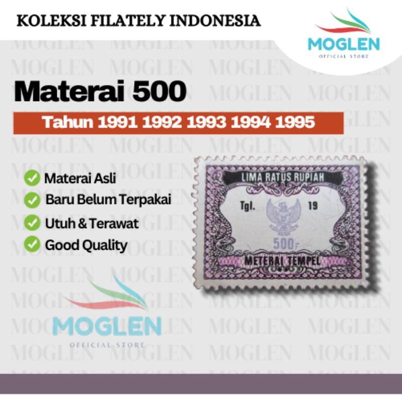 

Materai 500 Rupiah Tahun 1991 1992 1993 1994 1995 Perangko Matrai Tempel Asli Original Pos