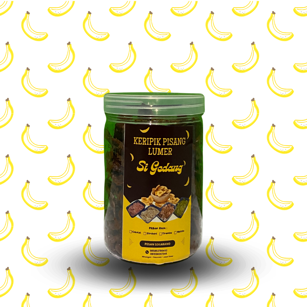 

KERIPIK PISANG LUMER PREMIUM Si Gedang Kemasan Toples untuk Lebaran Ukuran 250 gram