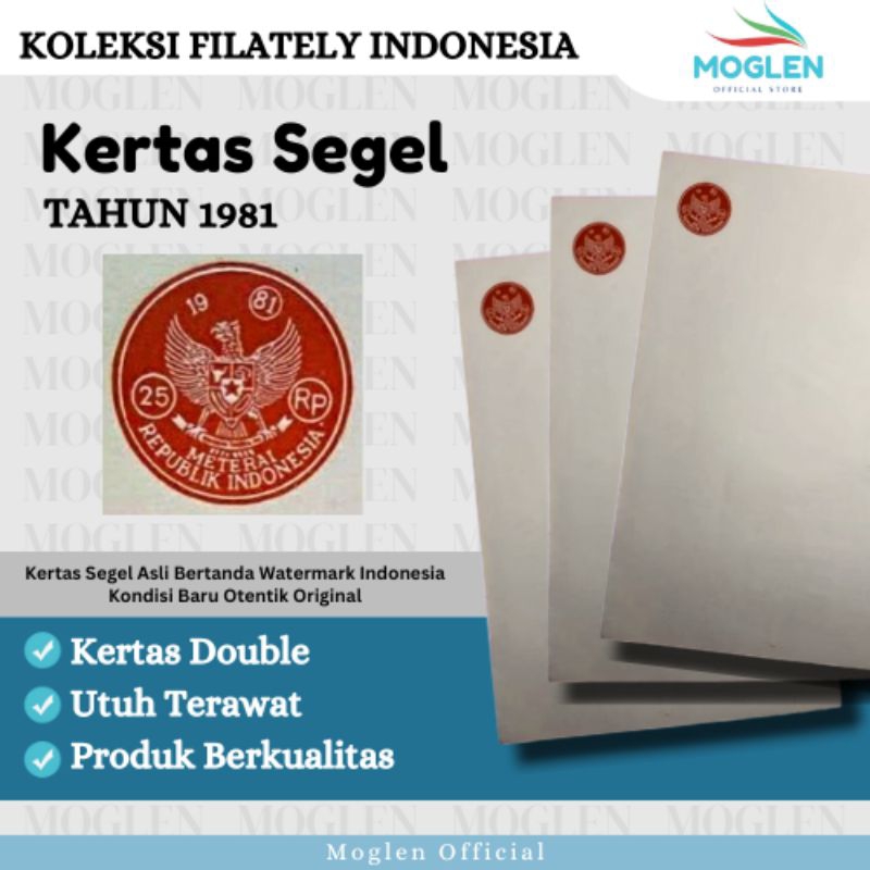 Kertas Segel Tahun 1981 Double Slide Original