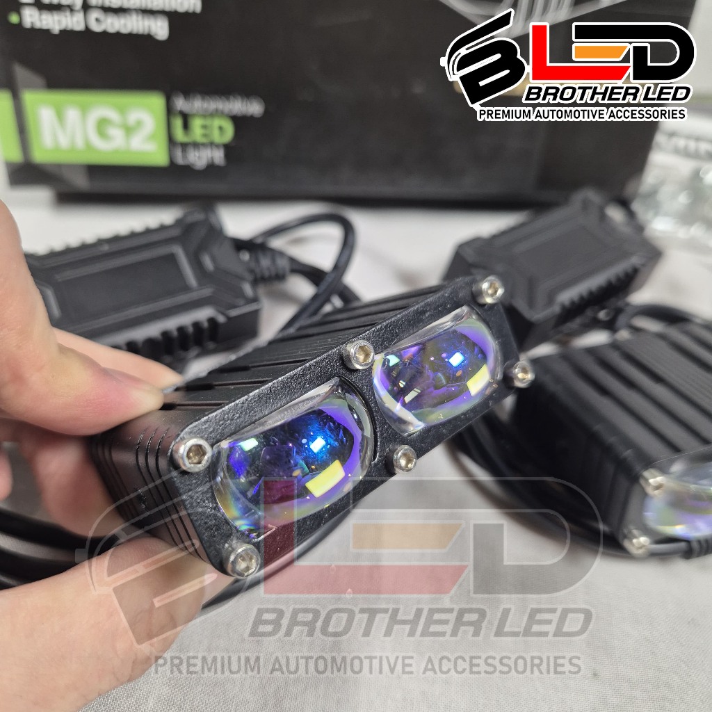 LUXIMOS MG2 Mata 2 sudah Devil Eyes / Lampu Tembak Viral Slim 60W Projie Biled Laser Grill Mobil / M
