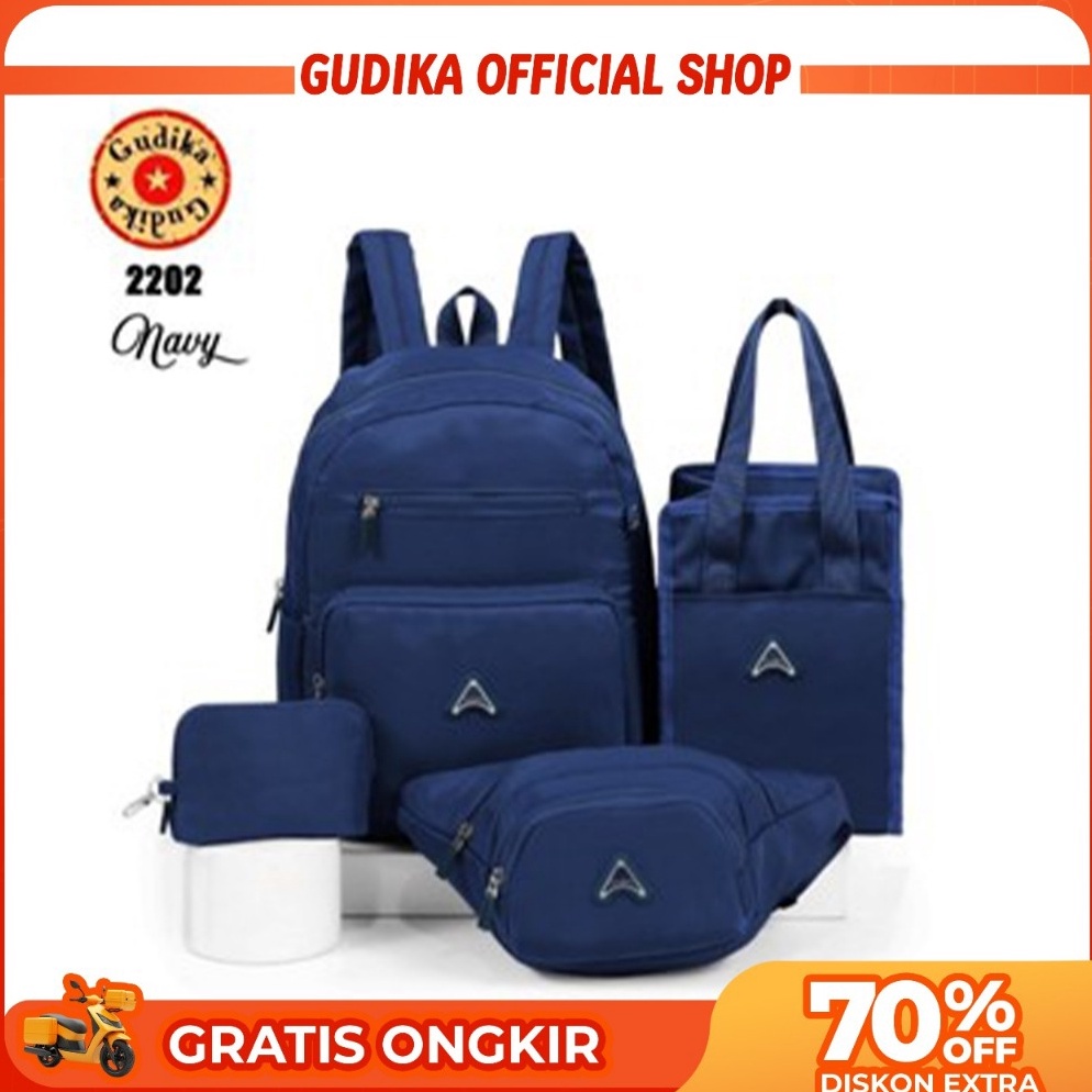 KODE C3H GUDIKA SHOP ORI  Tas GUDIKA 222 4 in 1  Ransel Laptop  Tas Bekal Pinggang  Pouch Koin
