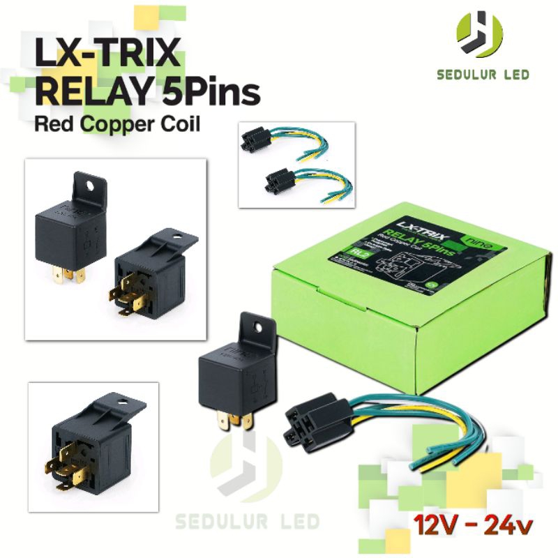 RELAY RL2 LUMINOS NINE RELAY 5 KAKI 40A 12V MOTOR MOBIL + SOKET RELAY