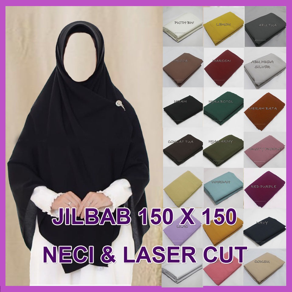 Jilbab segi empat wolfis Jumbo 150 x 150 / jilbab segi empat polos / jilbab syari jumbo / jilbab seg