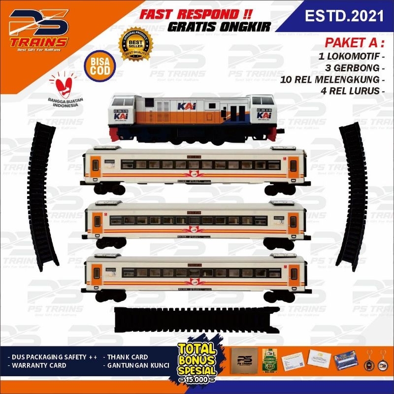 [ MESIN EKSLUSIF ] RANGKAIAN MAINAN MINIATUR KERETA API CC206 PREMIUM