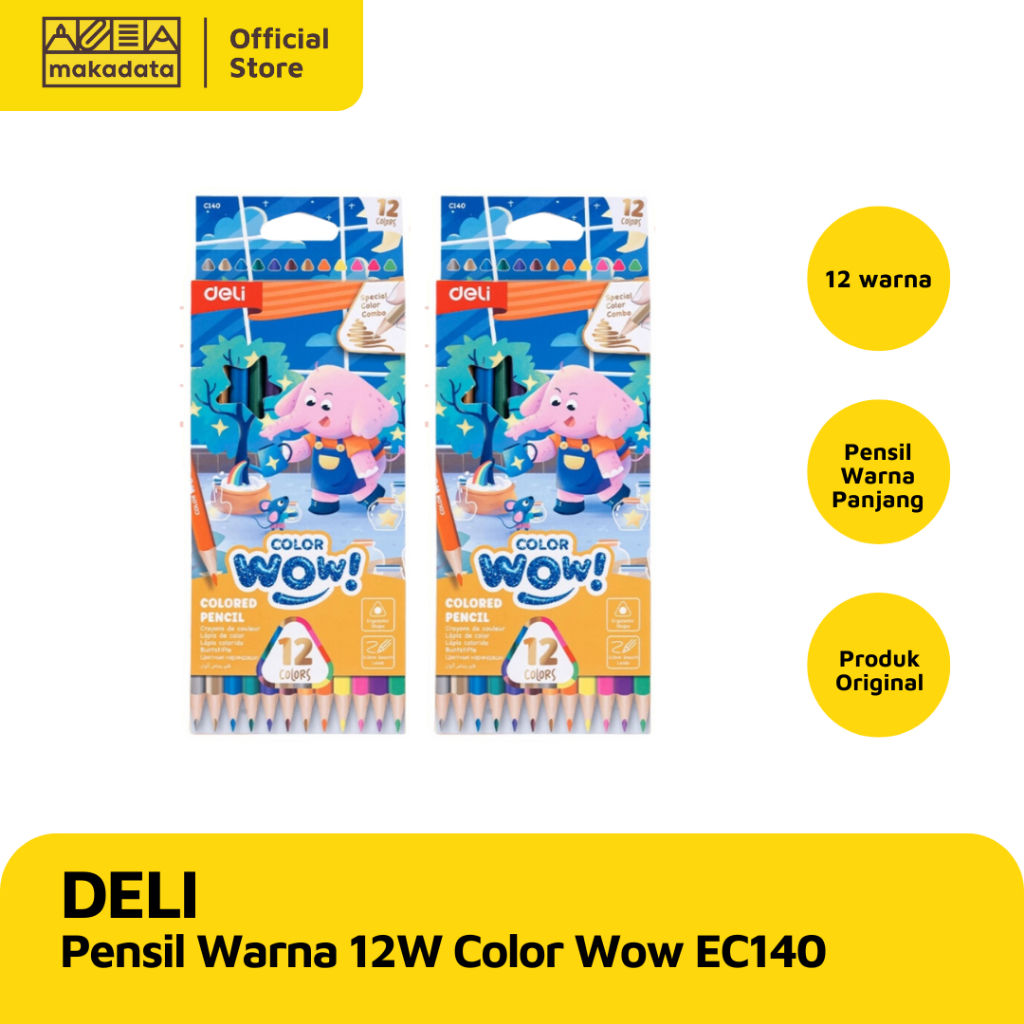 

COLOUR PENCIL / PENSIL WARNA DELI COLOR WOW 12 WARNA PANJANG EC140 MURAH