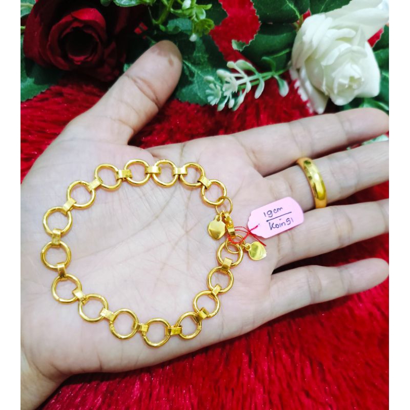 gelang ring koin 91+cincin polos koin 91