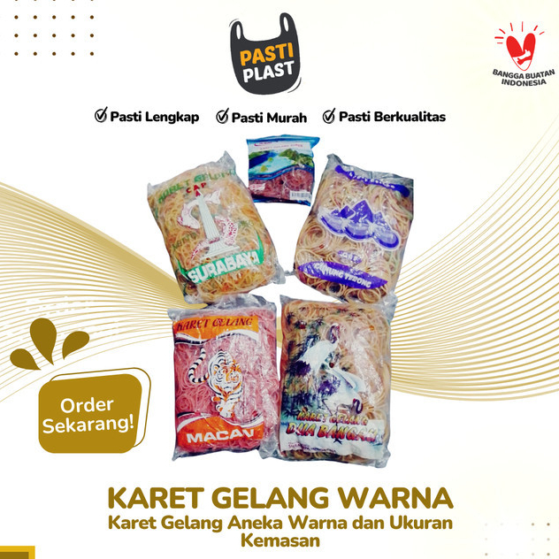 

Karet Gelang Merk Dua Banggau | Macan | Surabaya | Gunung Terong Warna Kuning Merah Mix ASM @100