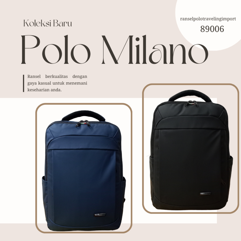 Tas Ransel Pria Polo Milano Import 89006-18INCHI Ransel Laptop
