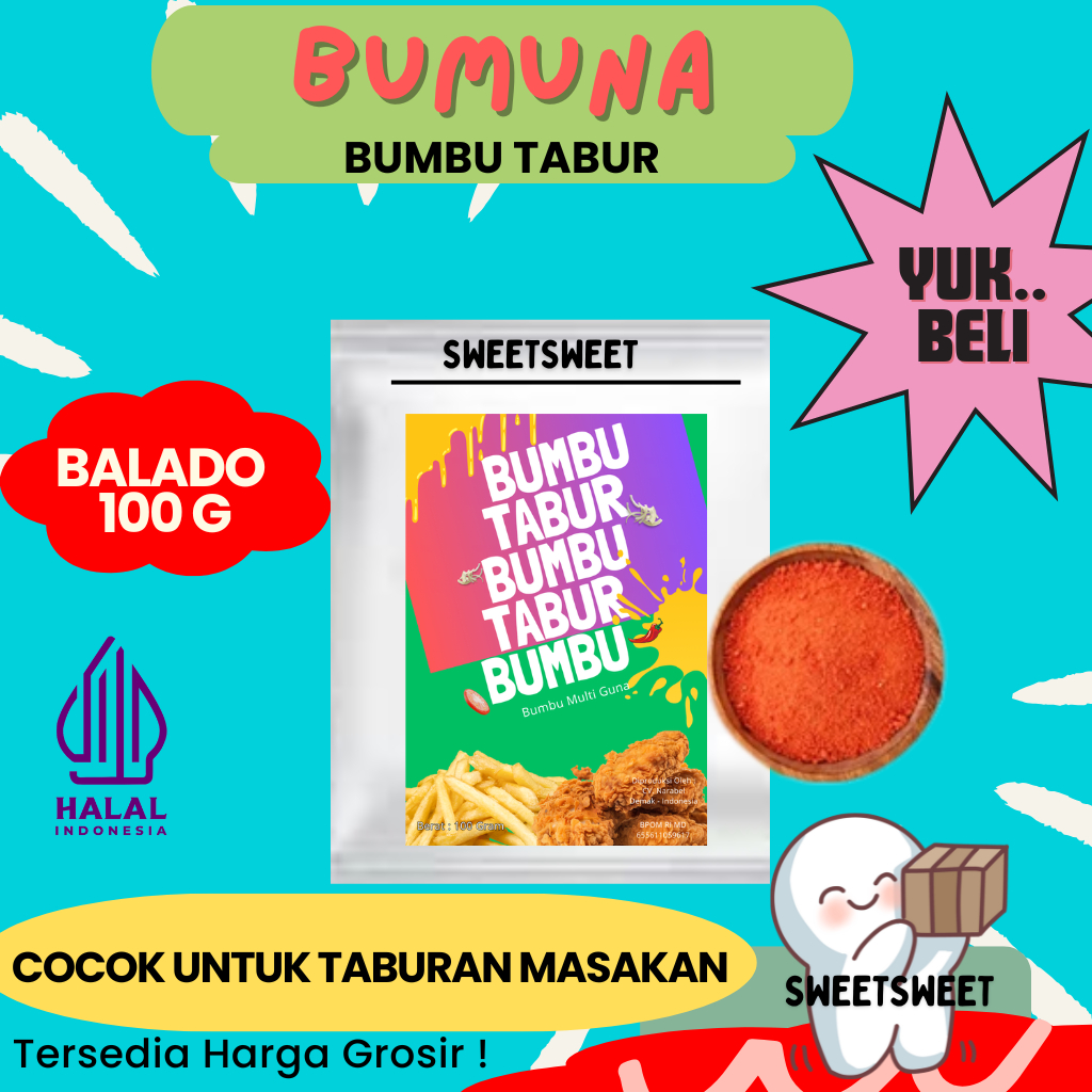 

Sweetsweet Bumbu Balado Kemasan 100g | Bumbu Tabur Balado {BISA COD} {Lebih Murah Grosir}