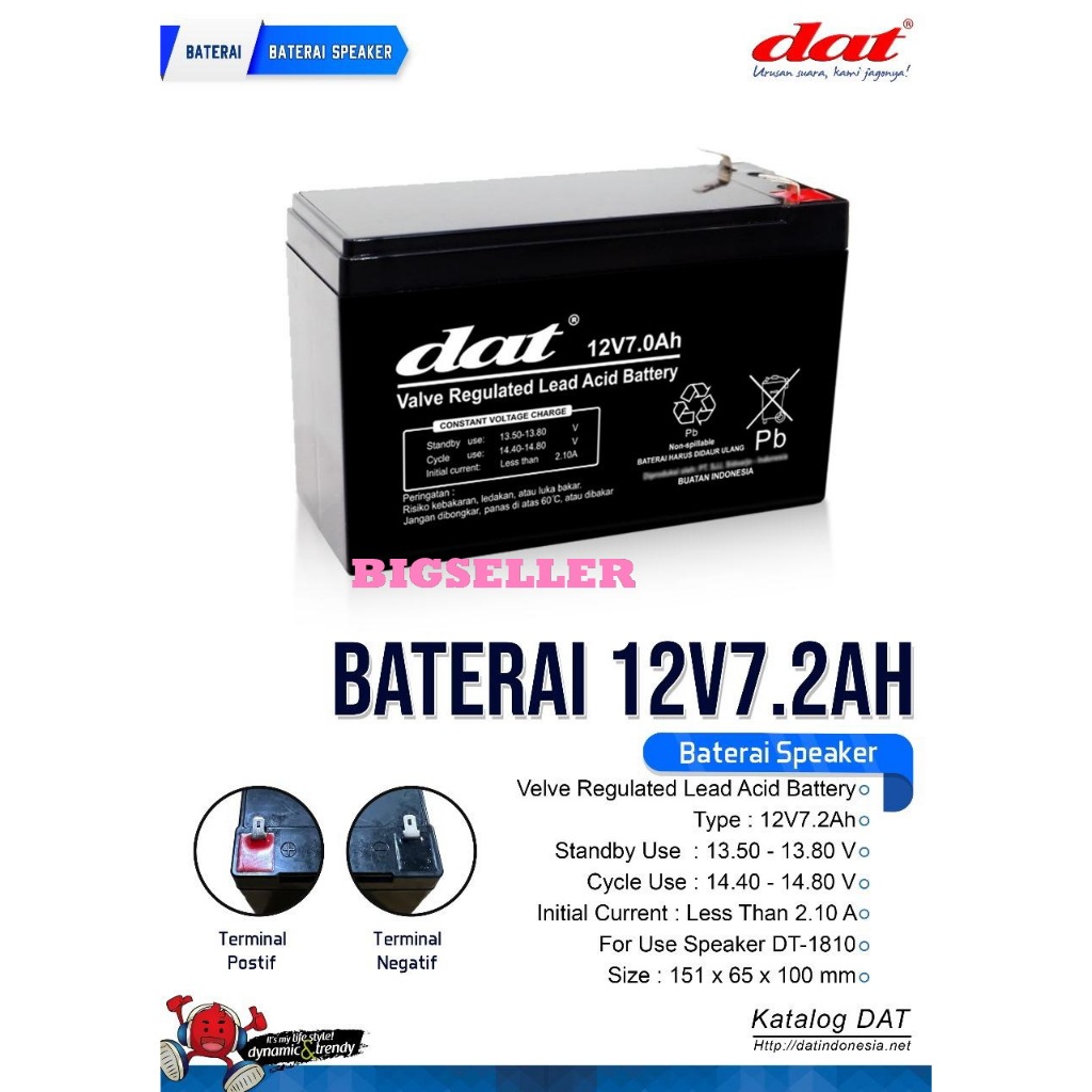 baterai Charger speaker portable 15inch /Speaker 18inch DAT Original