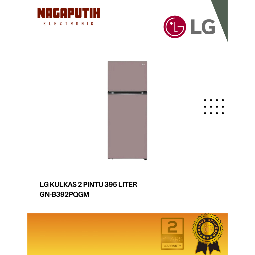 LG Kulkas 2 Pintu 395L Macaron GN-B392PQGM