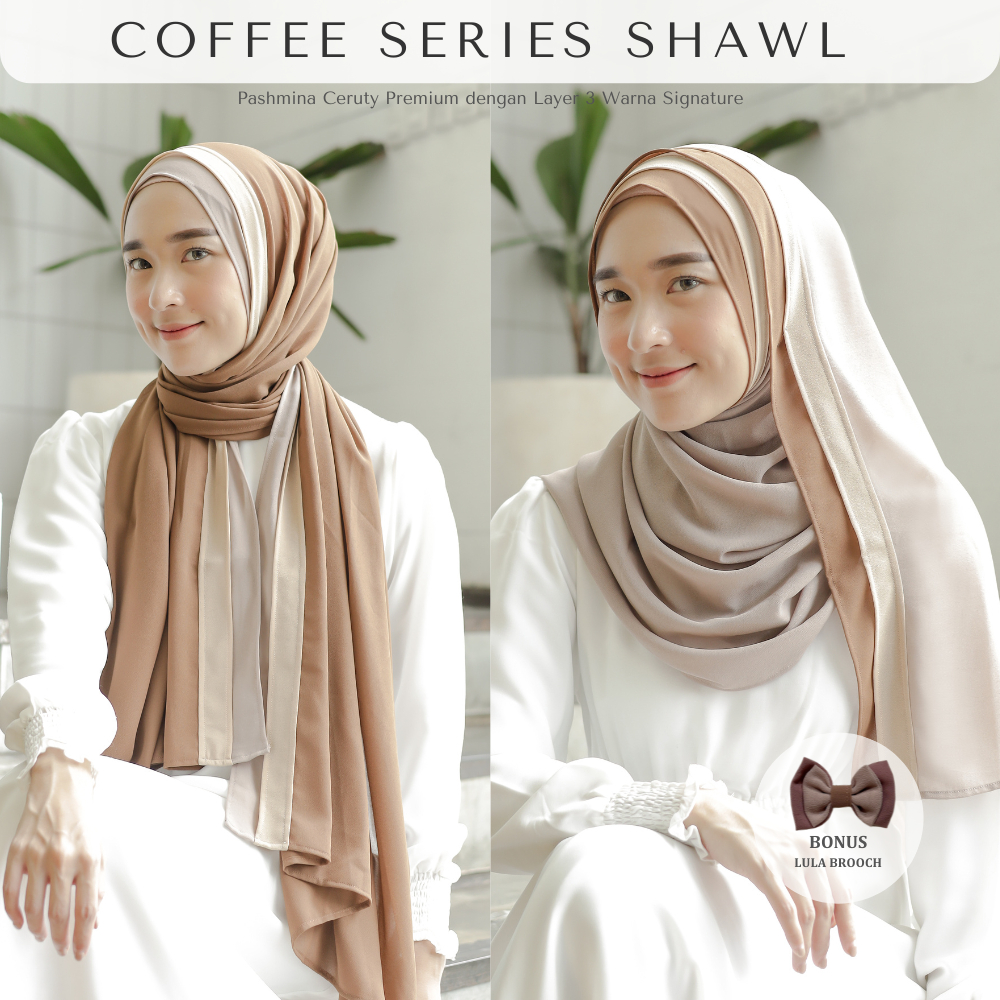 Pashmina Ceruty Premium | Coffee Series Shawl | Pastelia Hijab