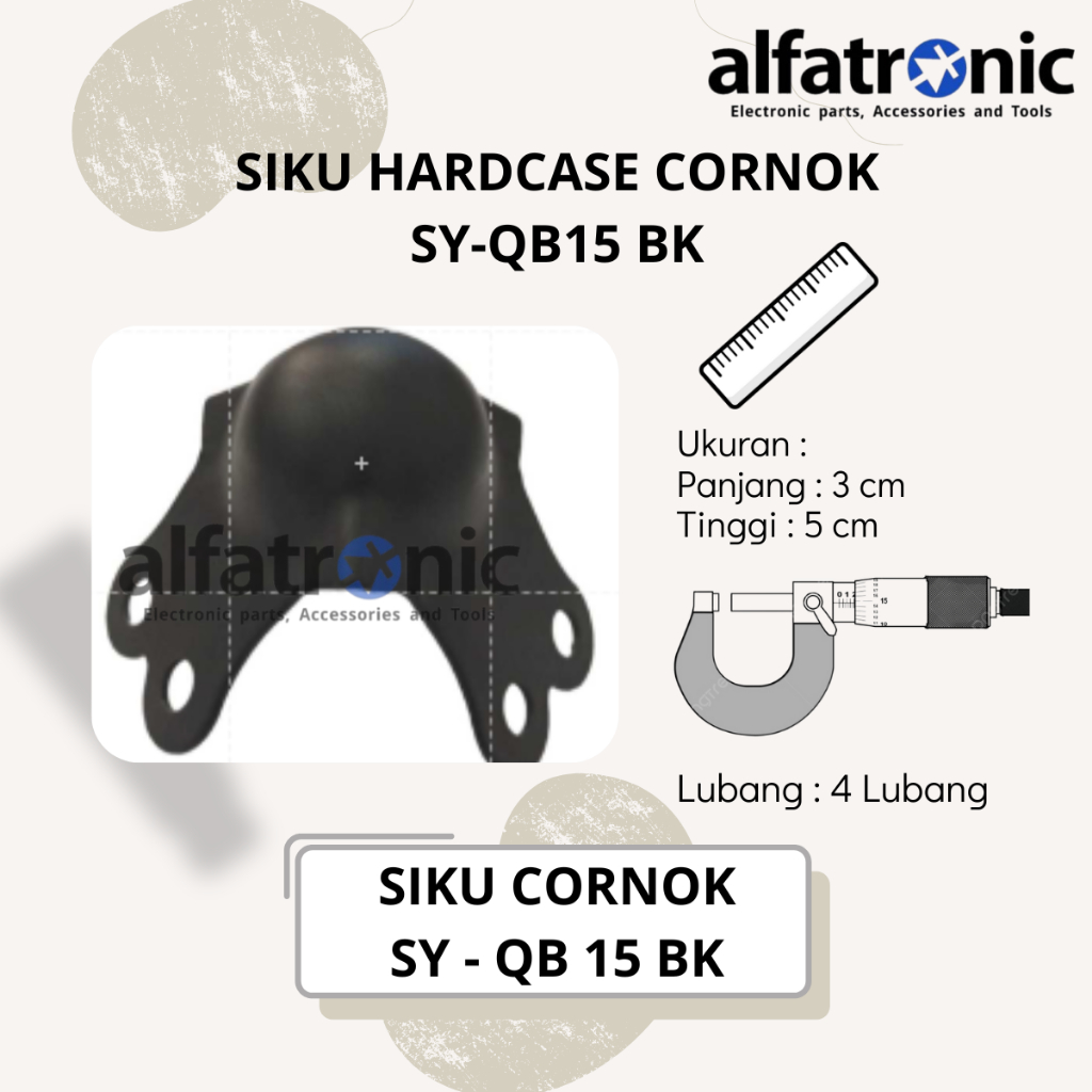 SIKU HARDCASE CORNOK KECIL THANOS SY-QB15 BLACK / SIKU POJOK BOX HARDCASE / SIKU BENJOL HARDCASE